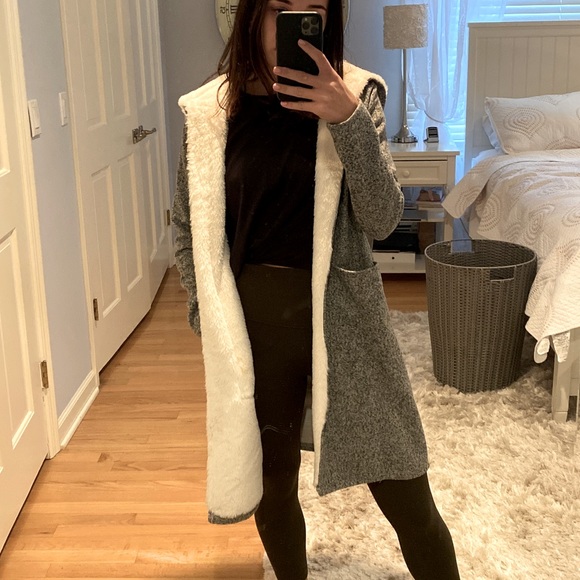 Wishful Thinking Sweaters - Wishful Thinking Faux Fur Lined Hood Sweater